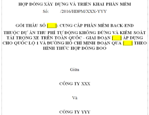 Tiếp theo bài chia sẻ về Hợp đồng FIDIC cung cấp dịch vụ công nghệ thông tin, chúng tôi giới thiệu tại đây Mẫu hợp đồng FIDIC Xây dựng và triển khai phần mềm. Đây là trường hợp thực tế về Hợp đồng liên quan đến phần mềm quản lý hệ thống thu phí tự động tại các Trạm thu phí