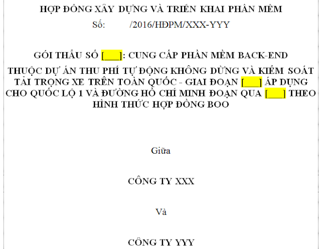 Tiếp theo bài chia sẻ về Hợp đồng FIDIC cung cấp dịch vụ công nghệ thông tin, chúng tôi giới thiệu tại đây Mẫu hợp đồng FIDIC Xây dựng và triển khai phần mềm. Đây là trường hợp thực tế về Hợp đồng liên quan đến phần mềm quản lý hệ thống thu phí tự động tại các Trạm thu phí