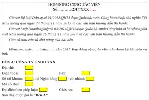 Tiếp theo bài viết về Một số mẫu Hợp đồng Doanh nghiệp thương mại thường sử dụng, chúng tôi chia sẻ Mẫu hợp đồng Cộng tác viên để Bạn đọc tham khảo.