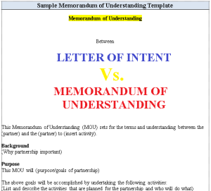Tiếp theo bài viết về Mẫu Thư bày tỏ ý định, trong khuôn khổ bài viết này, chúng tôi chia sẻ thêm một số thông tin liên quan và sơ bộ chỉ ra sự khác nhau giữa một Thư bày tỏ ý định (Letter of Intent) và một Biên bản ghi nhớ (Memorandum of Understanding).