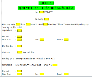 Tiếp theo các bài viết về một số loại Hợp đồng, chúng tôi chia sẻ Mẫu Hợp đồng dịch vụ thanh toán thẻ ngân hàng, đáp ứng đề nghị của một số Bạn đọc đã liên hệ với chúng tôi.